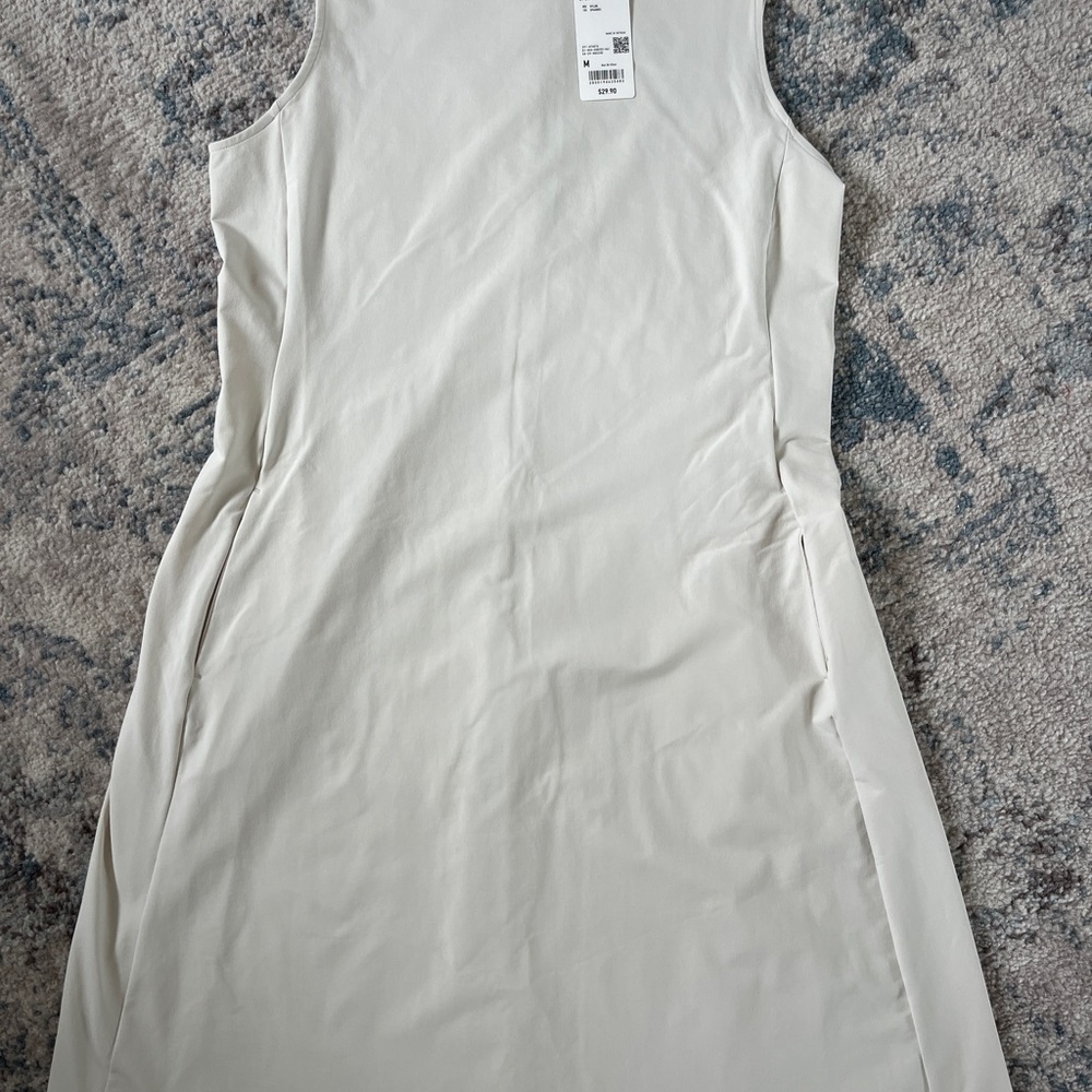 Uniqlo Cream Sheath Mini Dress Sleeveless Scoop Neck